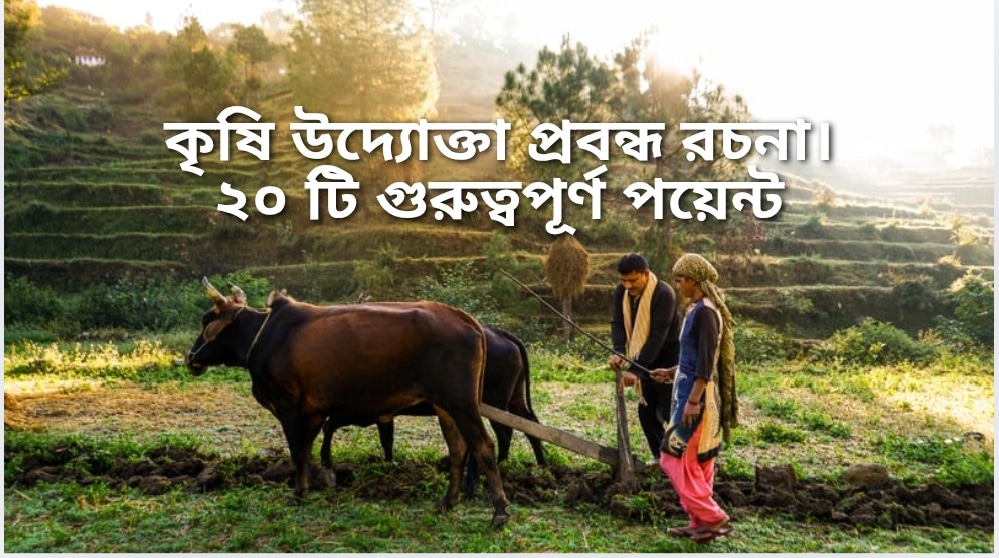 কৃষি উদ্যোক্তা প্রবন্ধ রচনা। 